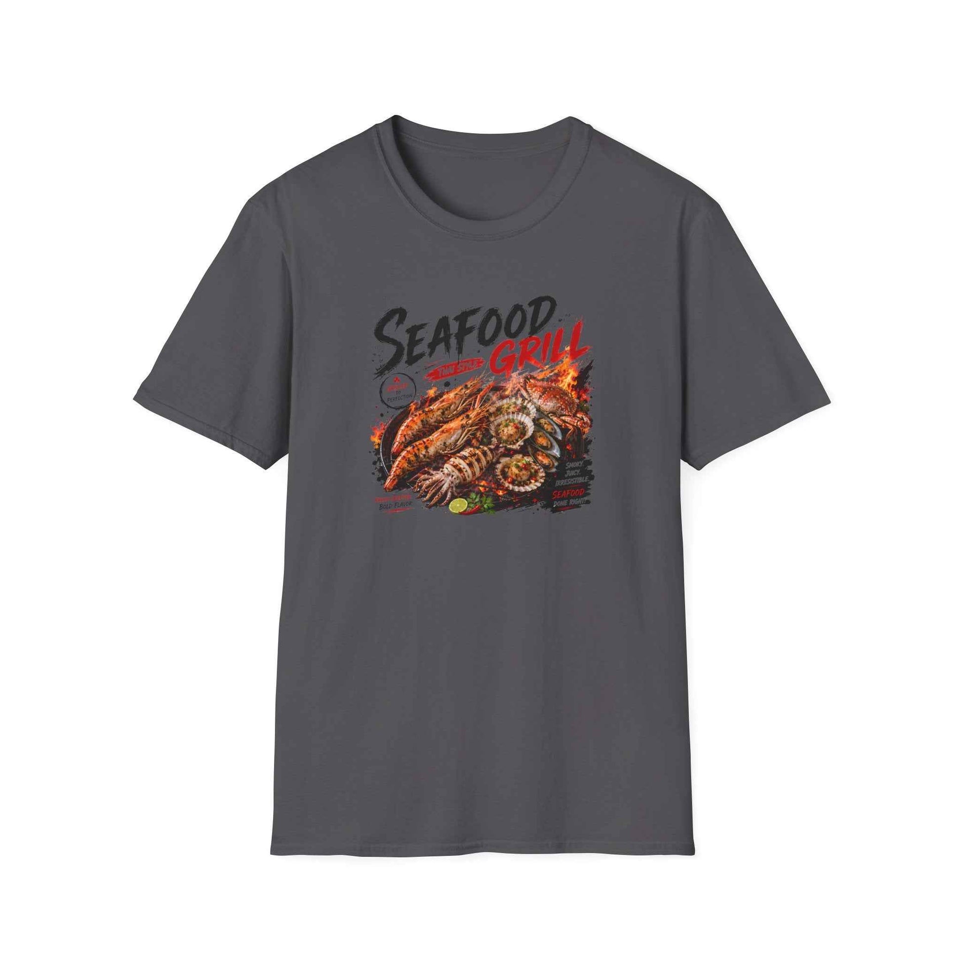 Seafood Grill T-Shirt Schwarz — Thai Street Food Streetwear Vorderansicht