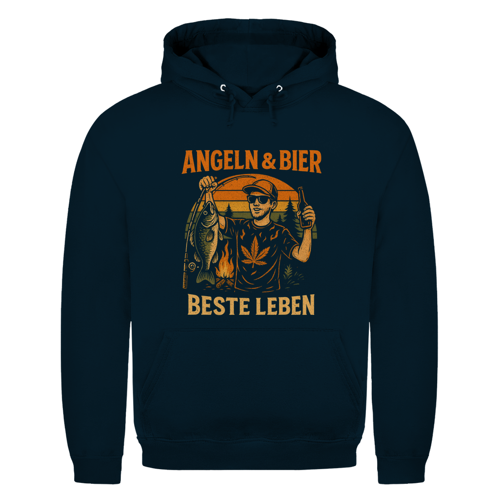 Herren Hoodie Angeln u bier – Hoodie Rückansicht