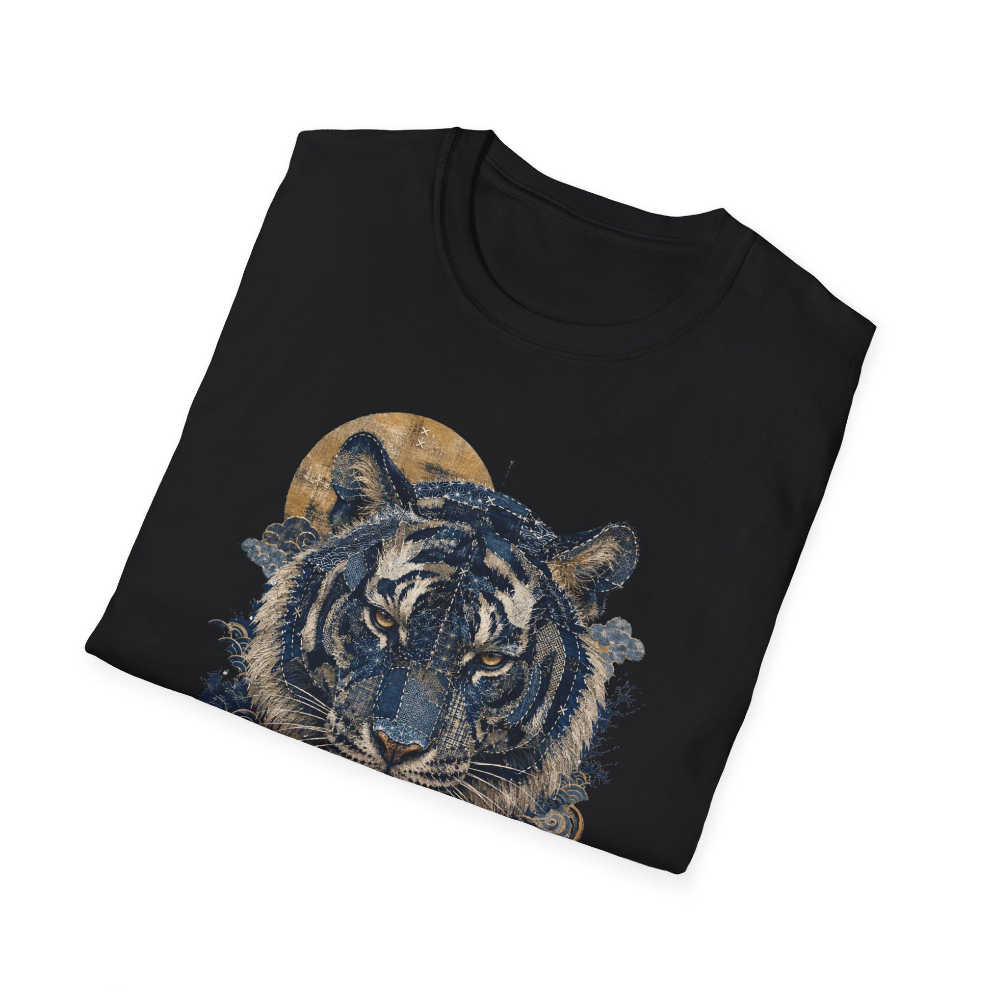 Boro Tiger Designdetail Vintage Tattoo Artwork Japanese Streetwear Nahaufnahme
