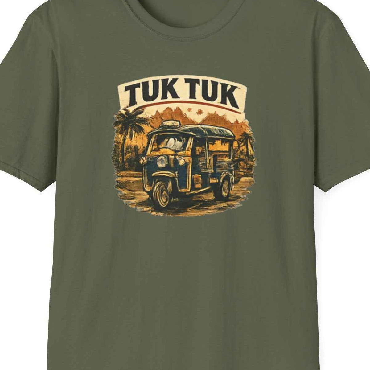 Tuk Tuk T-Shirt — Vintage Thailand Streetwear Retro Rikscha Motiv Herren Damen – Design Nahaufnahme