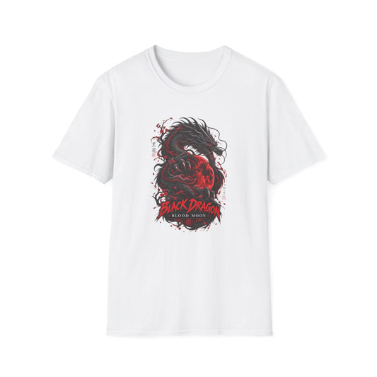 Blood Moon Dragon T-Shirt weiss — Japanese Dragon Graphic Tee Geschenk