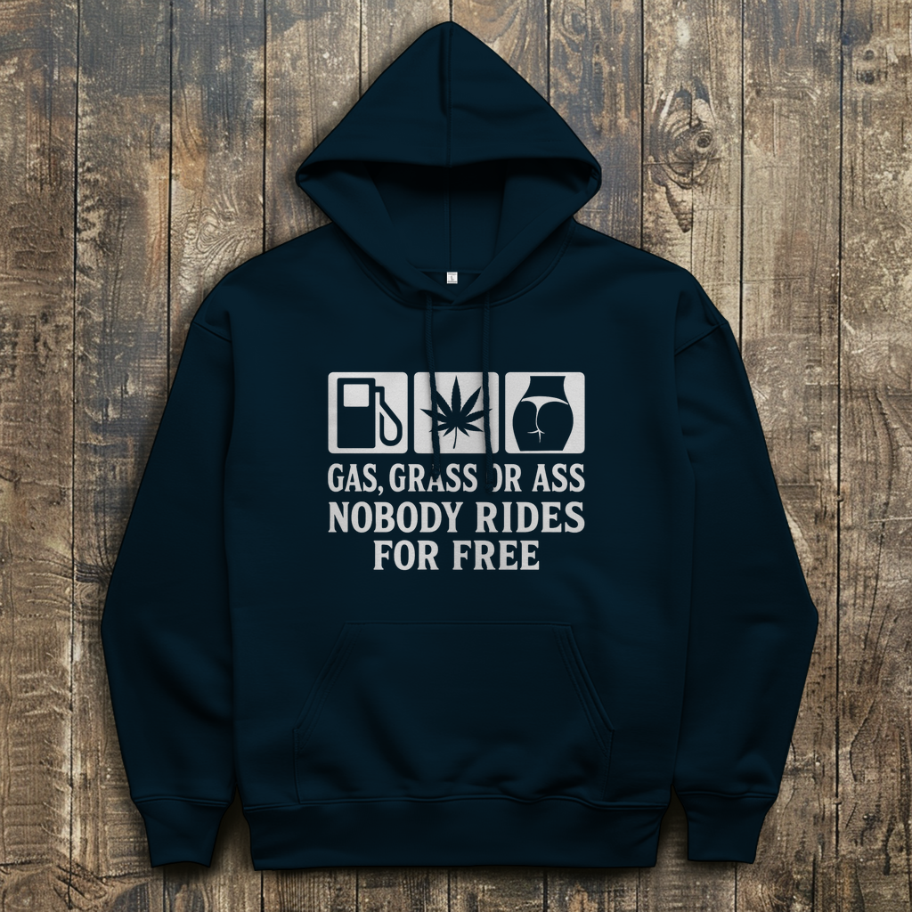 Herren Hoodie „Gas Grass or Ass – Nobody Rides for Free“ – Hoodie Ansicht 12