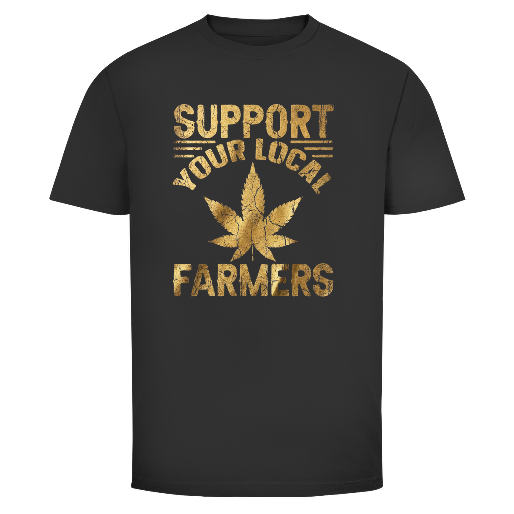 Support Your Local Farmers – Statement T-Shirt – T-Shirt Designdetail Nahaufnahme