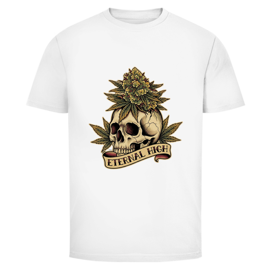 Higher Ground – Streetwear T-Shirt für Männer | Wild Boys Fishing Style – T-Shirt Designdetail Nahaufnahme