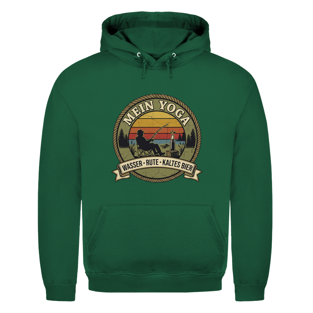 Herren Hoodie – Mein Yoga Wasser Rute kaltes Bier | Angler Pullover - Wild Boys Shop