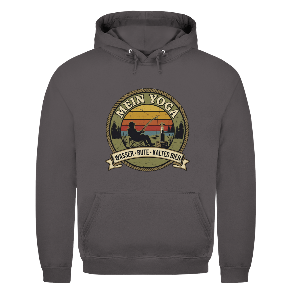 Herren Hoodie – Mein Yoga Wasser Rute kaltes Bier | Angler Pullover - Wild Boys Shop