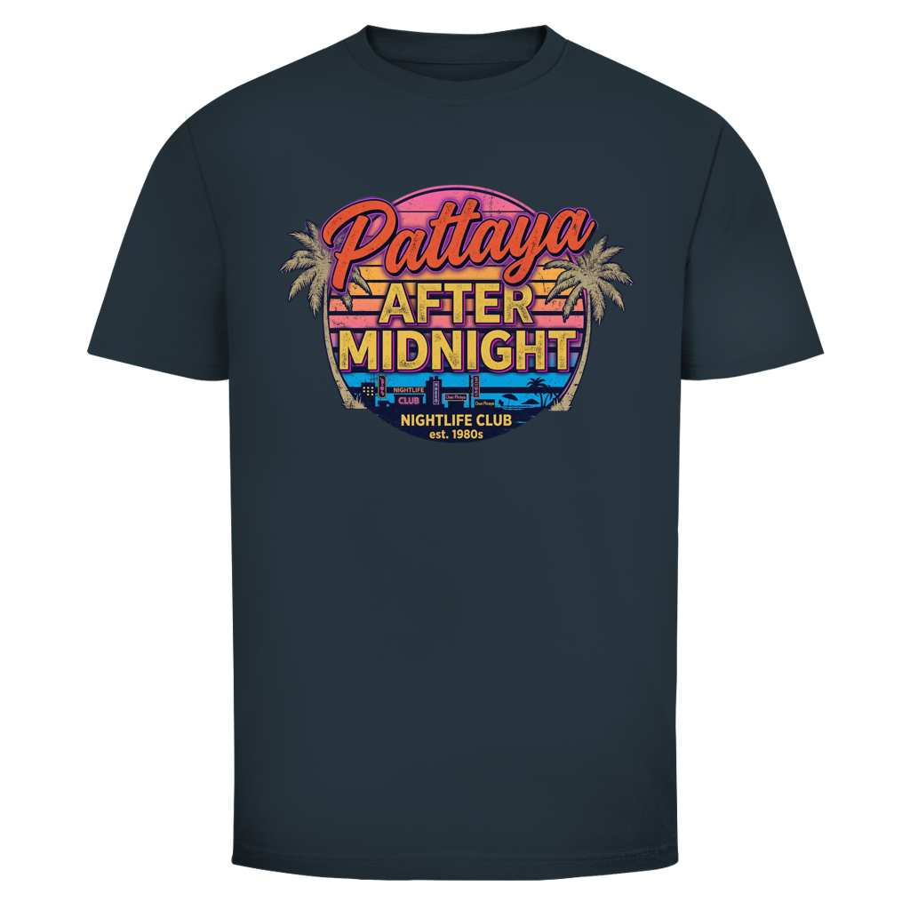 Pattaya After Midnight T-Shirt — Thailand Nightlife Retro Sunset Graphic Tee | Reise Geschenk – T-Shirt Ansicht 6