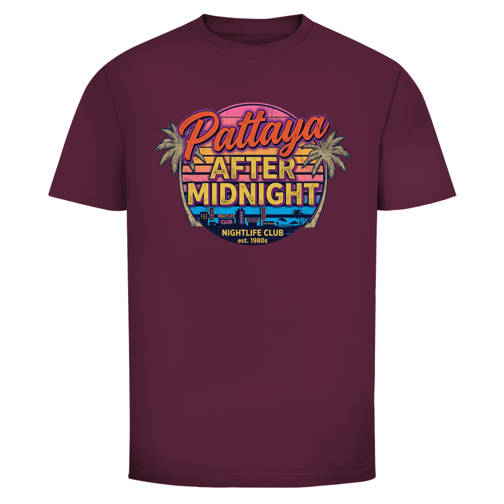 Pattaya After Midnight T-Shirt — Thailand Nightlife Retro Sunset Graphic Tee | Reise Geschenk – T-Shirt Ansicht 8