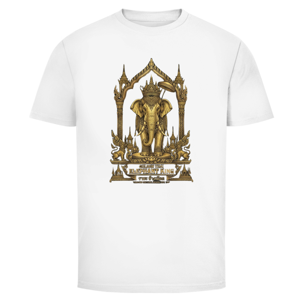 Thai Elephant T-Shirt — Golden Temple Thailand Graphic Tee | Elefant Geschenk – T-Shirt Größentabelle