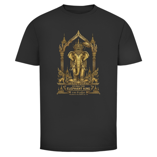Thai Elephant T-Shirt — Golden Temple Thailand Graphic Tee | Elefant Geschenk – T-Shirt Frontansicht