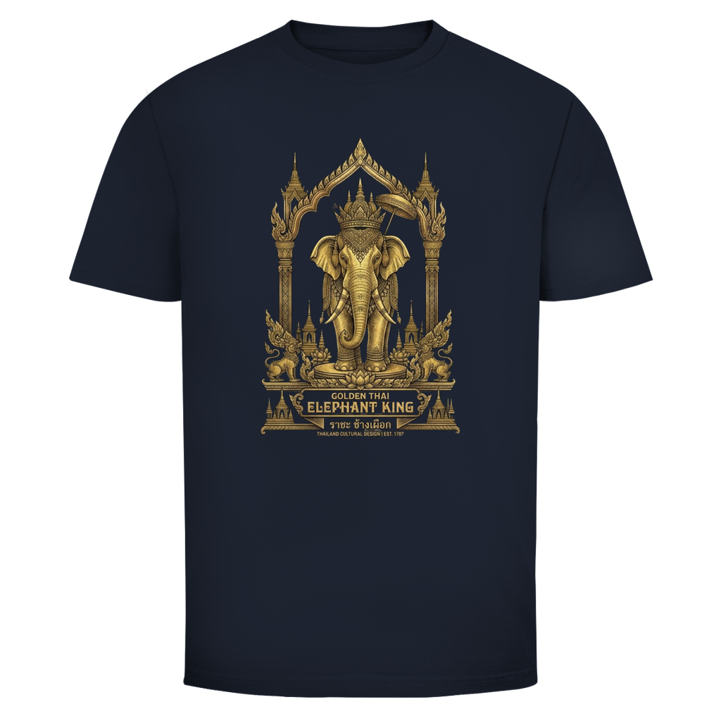 Thai Elephant T-Shirt — Golden Temple Thailand Graphic Tee | Elefant Geschenk – T-Shirt Lifestyle-Ansicht
