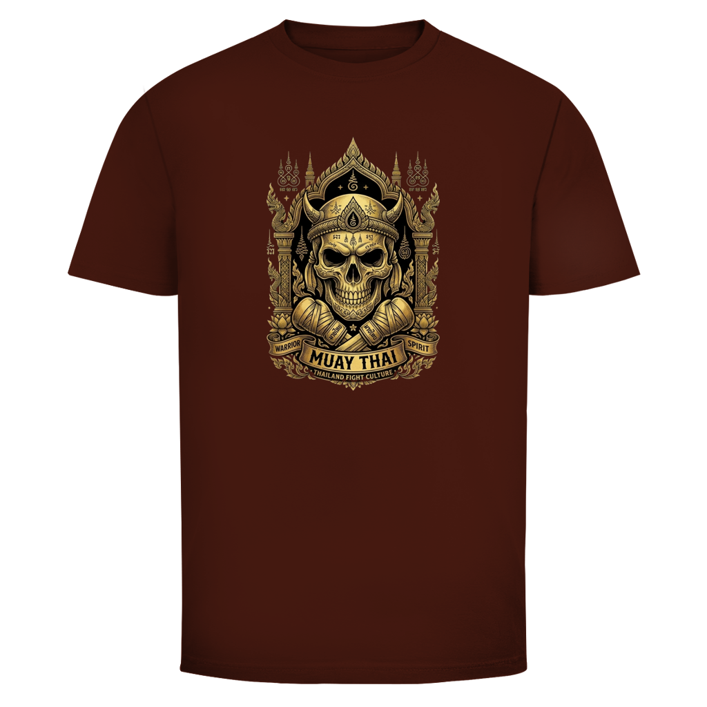 Muay Thai Skull T-Shirt — Thailand Fighter Totenkopf Graphic Tee | Kampfsport Geschenk – T-Shirt Lifestyle-Ansicht