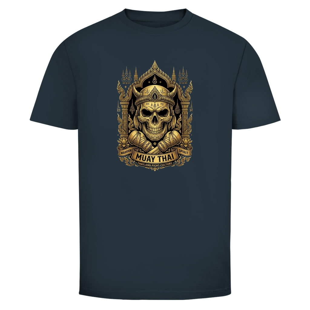 Muay Thai Skull T-Shirt — Thailand Fighter Totenkopf Graphic Tee | Kampfsport Geschenk – T-Shirt Ansicht 6