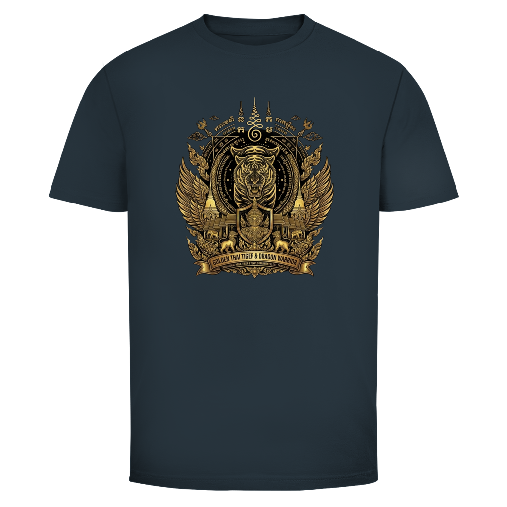 Tiger Dragon T-Shirt — Golden Warrior Thailand Streetwear Graphic Tee | Geschenk fuer Ihn – T-Shirt Ansicht 6
