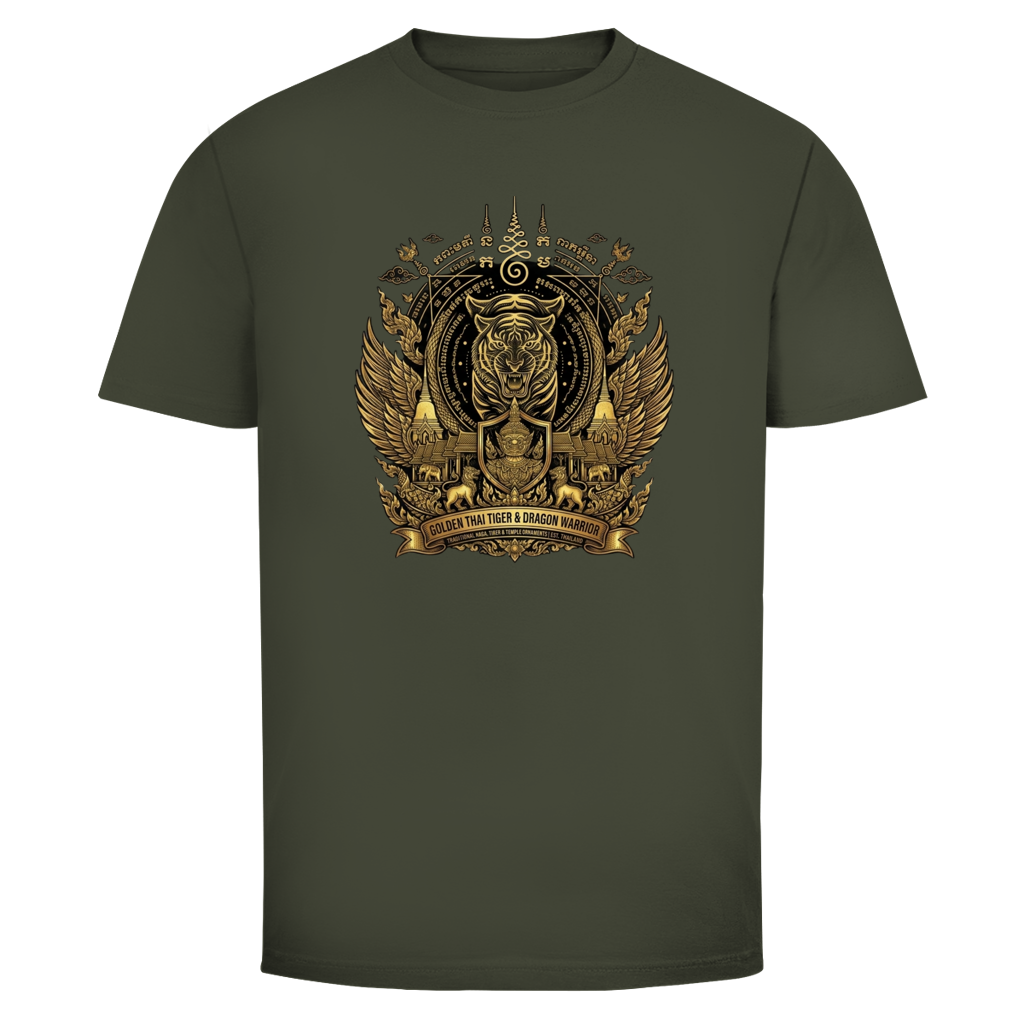 Tiger Dragon T-Shirt — Golden Warrior Thailand Streetwear Graphic Tee | Geschenk fuer Ihn – T-Shirt Ansicht 7