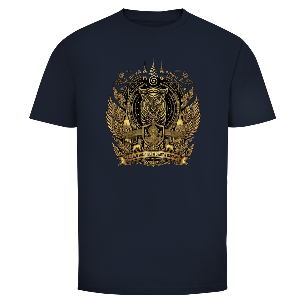 Tiger Dragon T-Shirt — Golden Warrior Thailand Streetwear Graphic Tee | Geschenk fuer Ihn – T-Shirt Größentabelle