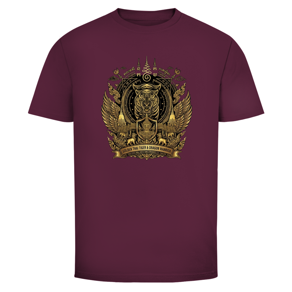 Tiger Dragon T-Shirt — Golden Warrior Thailand Streetwear Graphic Tee | Geschenk fuer Ihn – T-Shirt Ansicht 8