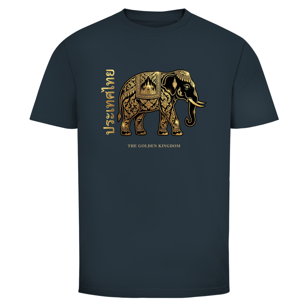 Thai Elephant T-Shirt — Golden Kingdom Thailand Streetwear Graphic Tee | Elefant Geschenk – T-Shirt Ansicht 6