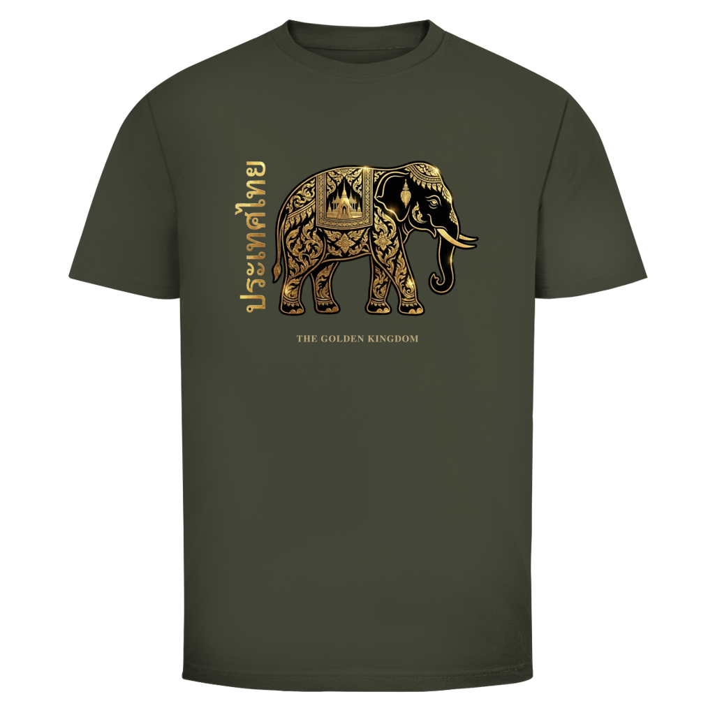 Thai Elephant T-Shirt — Golden Kingdom Thailand Streetwear Graphic Tee | Elefant Geschenk – T-Shirt Ansicht 7