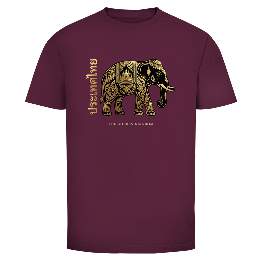 Thai Elephant T-Shirt — Golden Kingdom Thailand Streetwear Graphic Tee | Elefant Geschenk – T-Shirt Ansicht 8