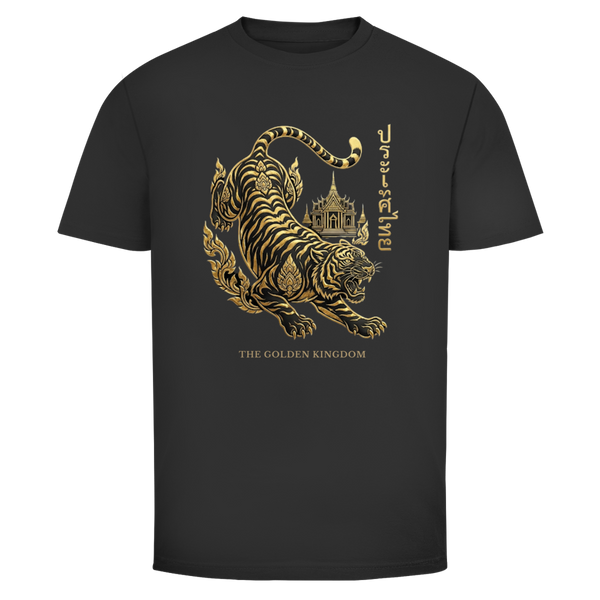 Tiger T-Shirt — Thailand Sukajan Gold Streetwear Graphic Tee | Geschenk fuer Ihn