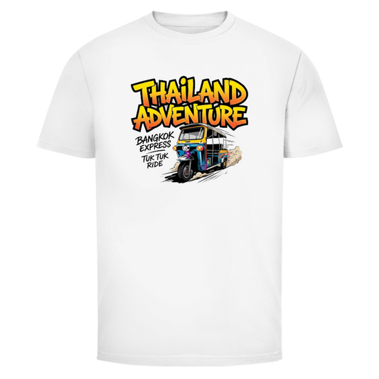 Thailand Adventure Tuk Tuk T-Shirt — Bangkok Streetwear Retro Graphic Tee | Reise Geschenk – T-Shirt Frontansicht