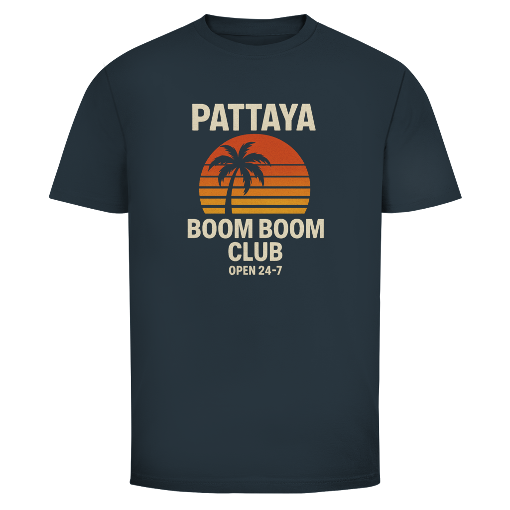 Pattaya Boom Boom Club T-Shirt Herren – Thailand Party & Retro Sunset Shirt