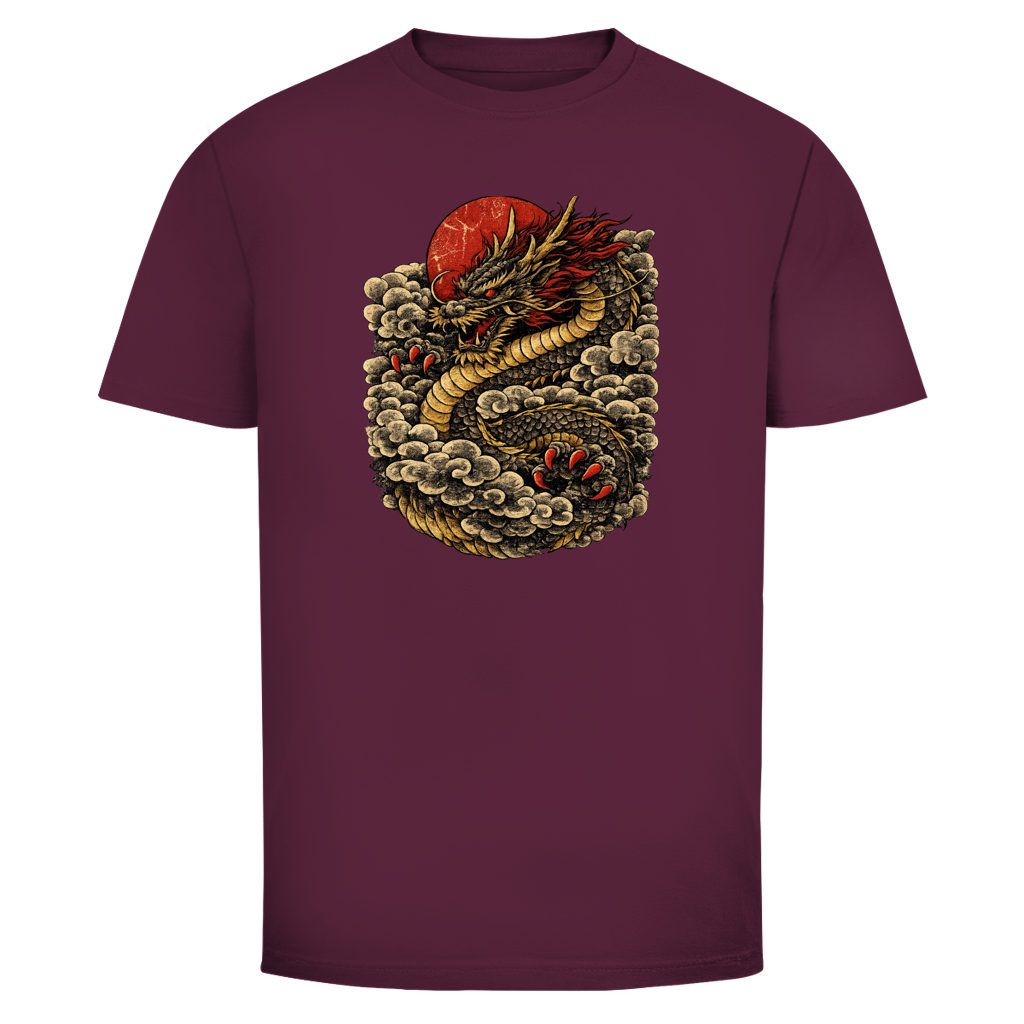 Dragon T-Shirt — Golden Dragon Rising Asia Streetwear Graphic Tee | Drachen Geschenk – T-Shirt Ansicht 8