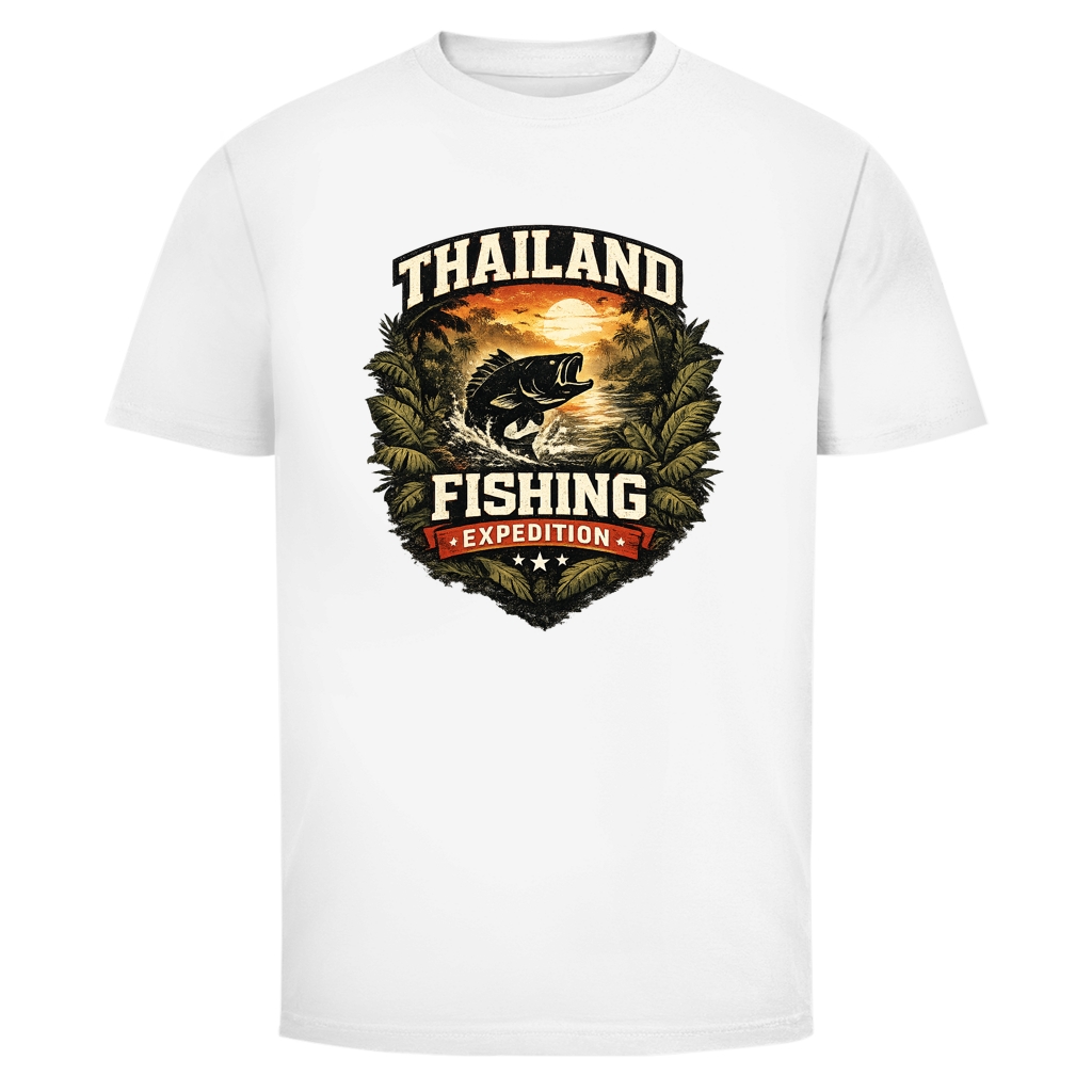 Thailand Fishing Expedition T-Shirt – Angeln – T-Shirt Designdetail Nahaufnahme