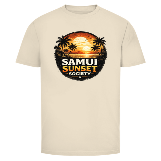 Samui Sunset Society T-Shirt – Thailand – T-Shirt Designdetail Nahaufnahme
