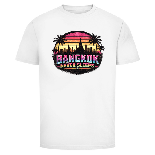Bangkok Never Sleeps T-Shirt – Nightlife – T-Shirt Frontansicht