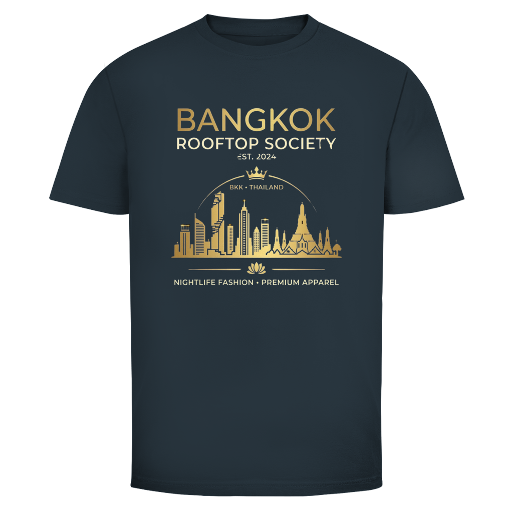 Bangkok Rooftop Society T-Shirt — Thailand Skyline Streetwear Graphic Tee | Thailand Geschenk – Angelschnur Ansicht 7