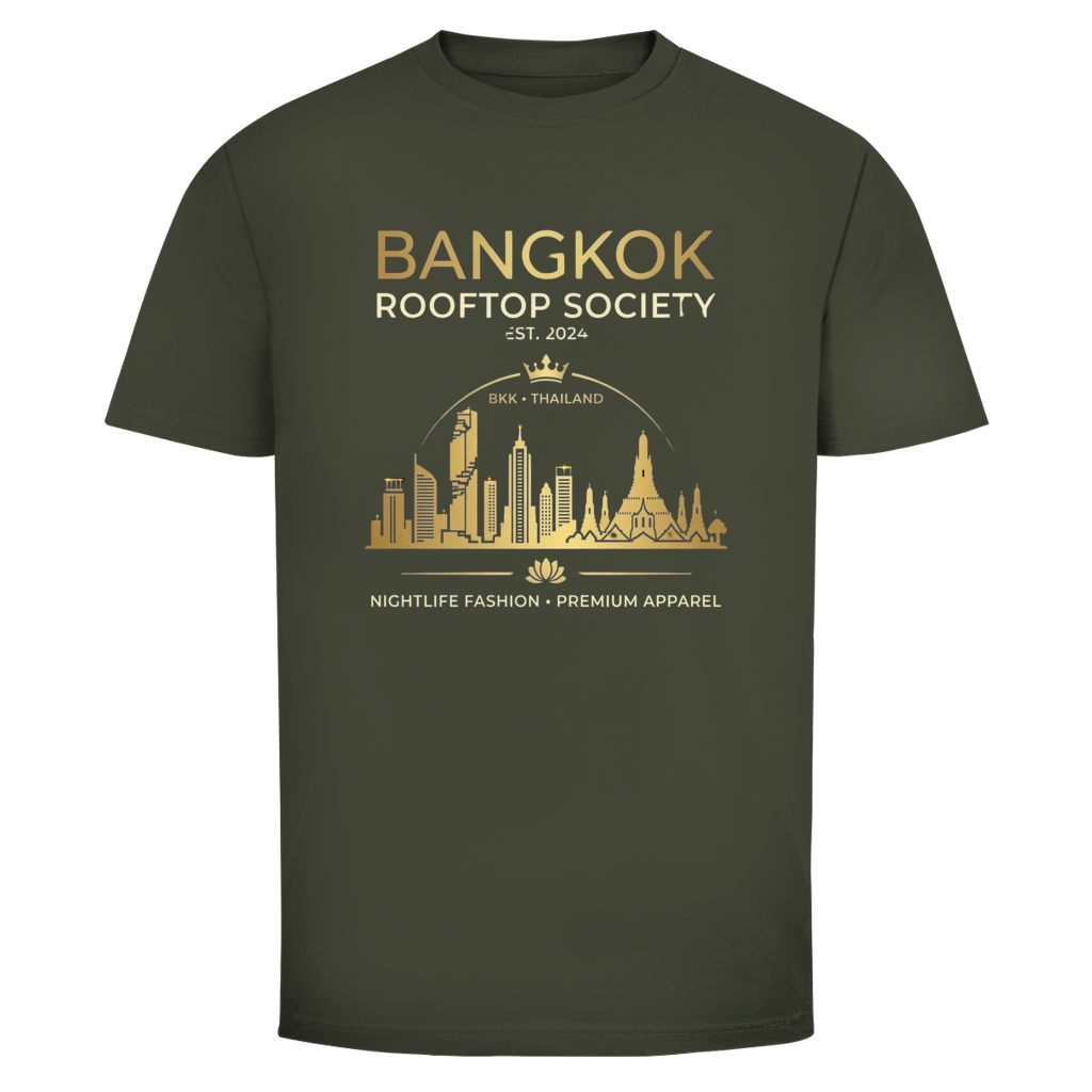 Bangkok Rooftop Society T-Shirt — Thailand Skyline Streetwear Graphic Tee | Thailand Geschenk – Angelschnur Ansicht 8
