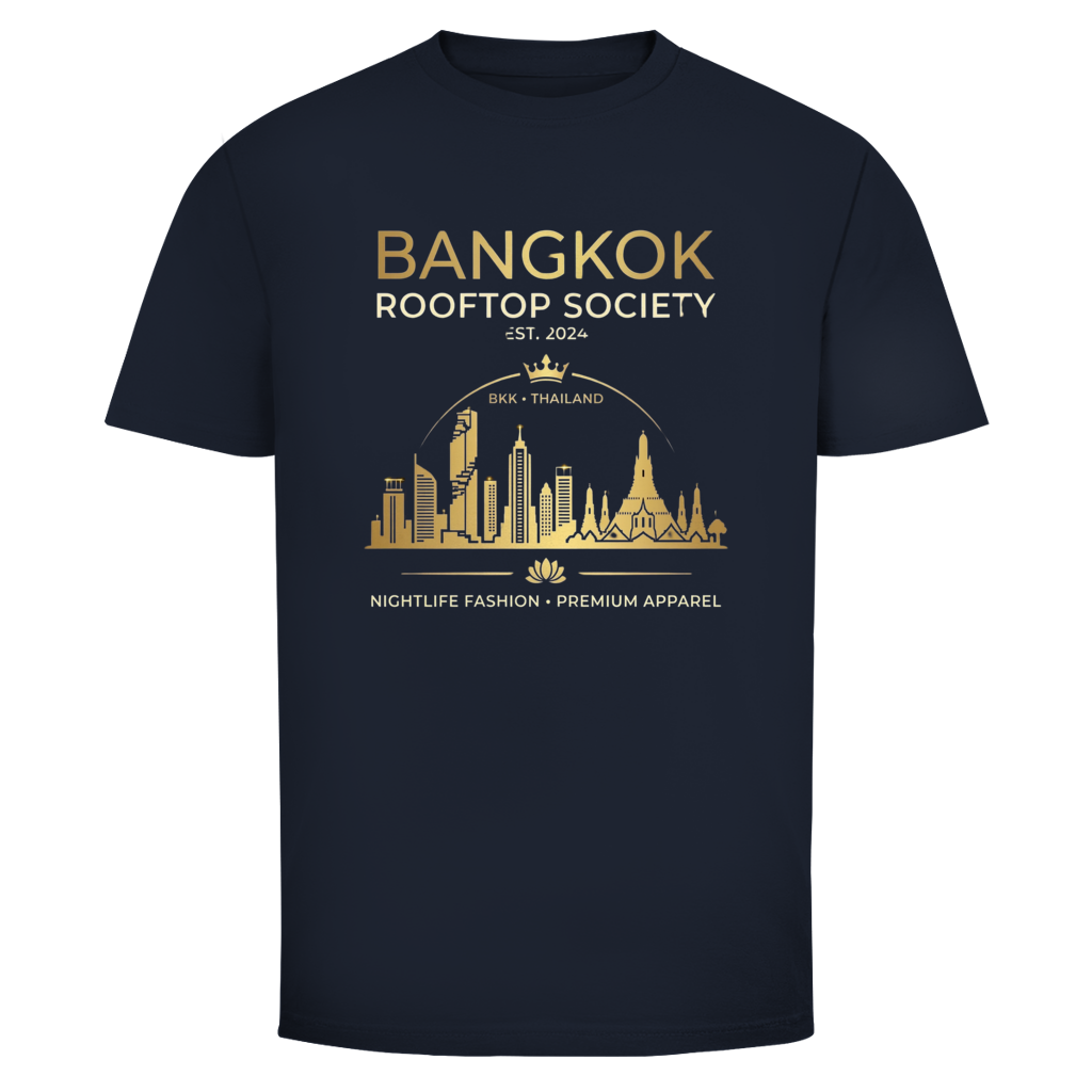 Bangkok Rooftop Society T-Shirt — Thailand Skyline Streetwear Graphic Tee | Thailand Geschenk – Angelschnur Ansicht 6
