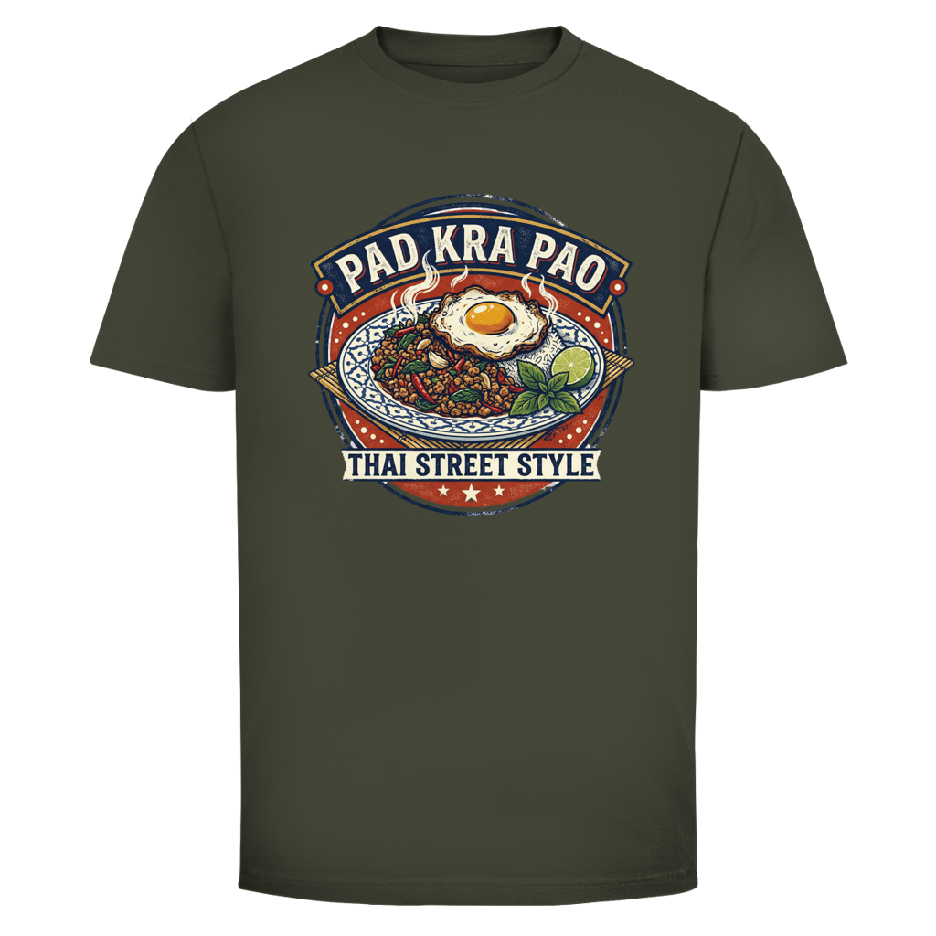 Pad Kra Pao T-Shirt — Thai Street Food Graphic Tee | Holy Basil Foodie Geschenk – T-Shirt Ansicht 6
