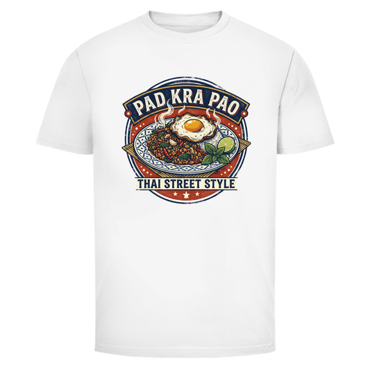 Pad Kra Pao T-Shirt — Thai Street Food Graphic Tee | Holy Basil Foodie Geschenk – T-Shirt Frontansicht