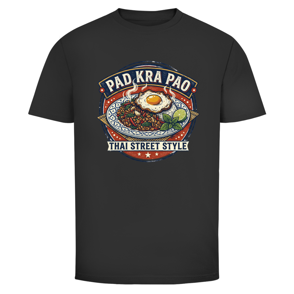 Pad Kra Pao T-Shirt — Thai Street Food Graphic Tee | Holy Basil Foodie Geschenk – T-Shirt Größentabelle