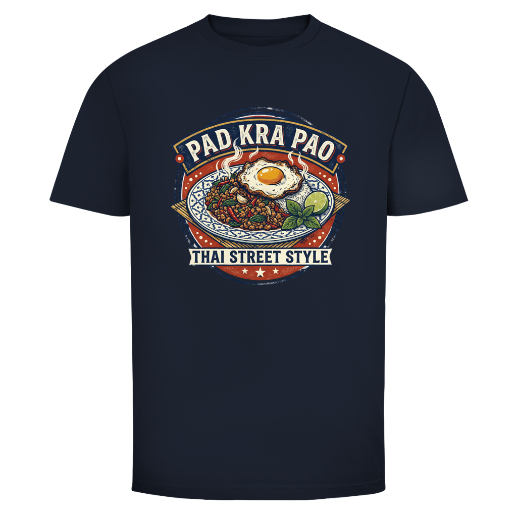 Pad Kra Pao T-Shirt — Thai Street Food Graphic Tee | Holy Basil Foodie Geschenk – T-Shirt Lifestyle-Ansicht