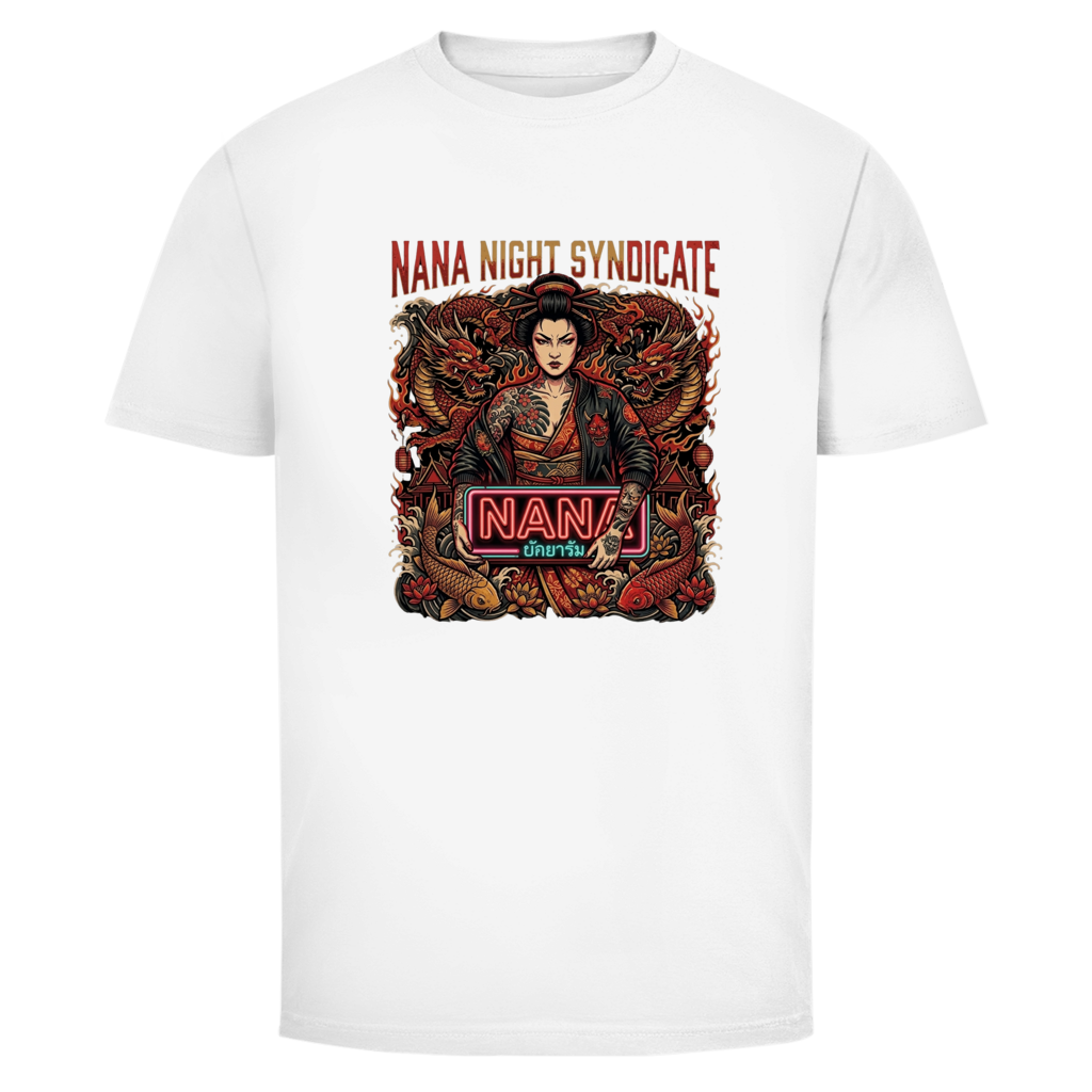 Nana Night Syndicate T-Shirt — Bangkok Nightlife Graphic Tee – T-Shirt Lifestyle-Ansicht