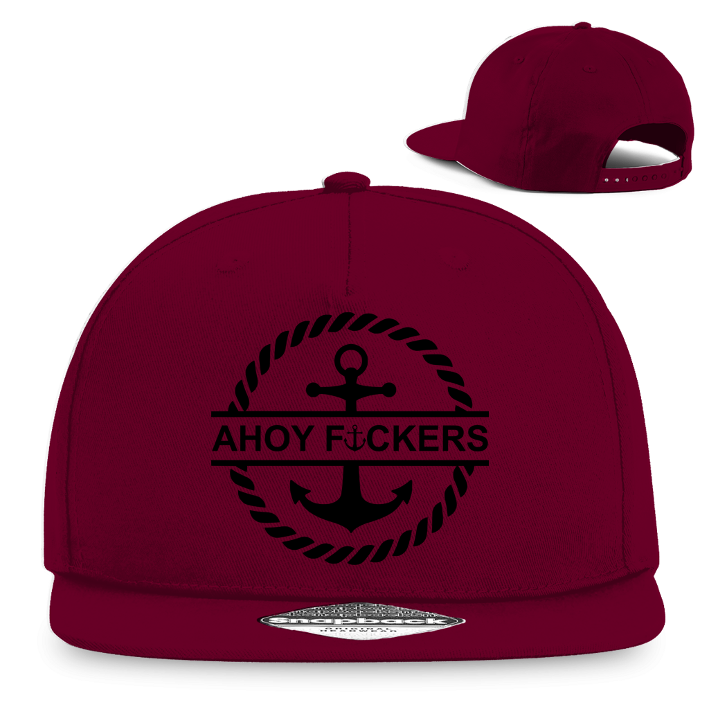 AHOY F*CKERS Snapback – Angler Cap – T-Shirt Lifestyle-Ansicht