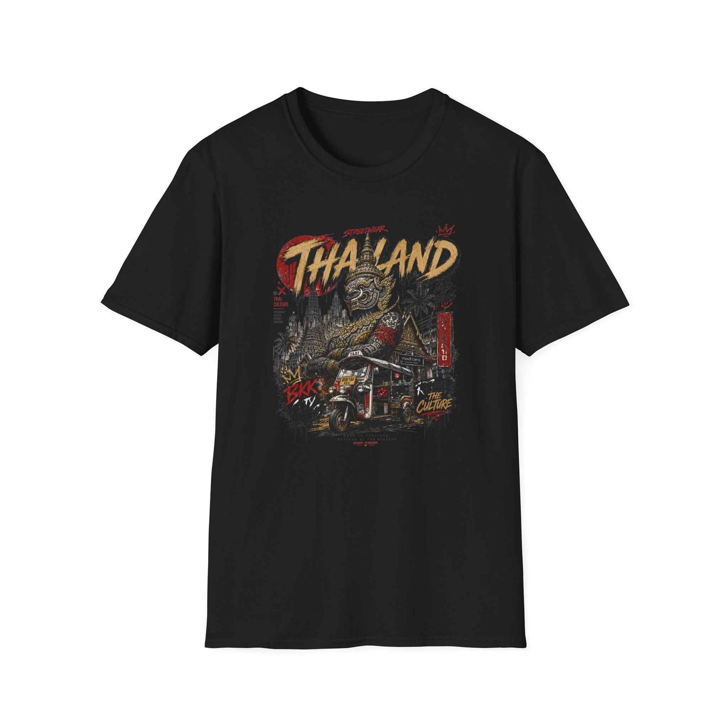 Bangkok Guardian T-Shirt schwarz Thailand Streetwear Yaksha Graphic Tee Vorderansicht