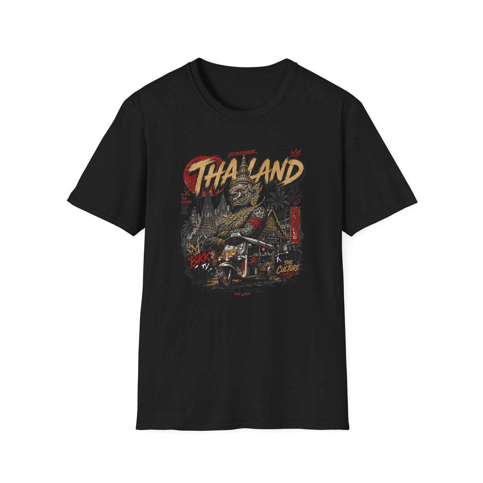 Bangkok Guardian T-Shirt schwarz Thailand Streetwear Yaksha Graphic Tee Vorderansicht