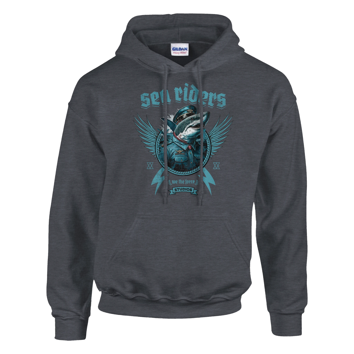Sea Riders Hoodie – Wikinger Angler Hoodie, klassischer Unisex Hoodie Gildan 18500 mit nordischem Fischdesign von Wild Boys Shop