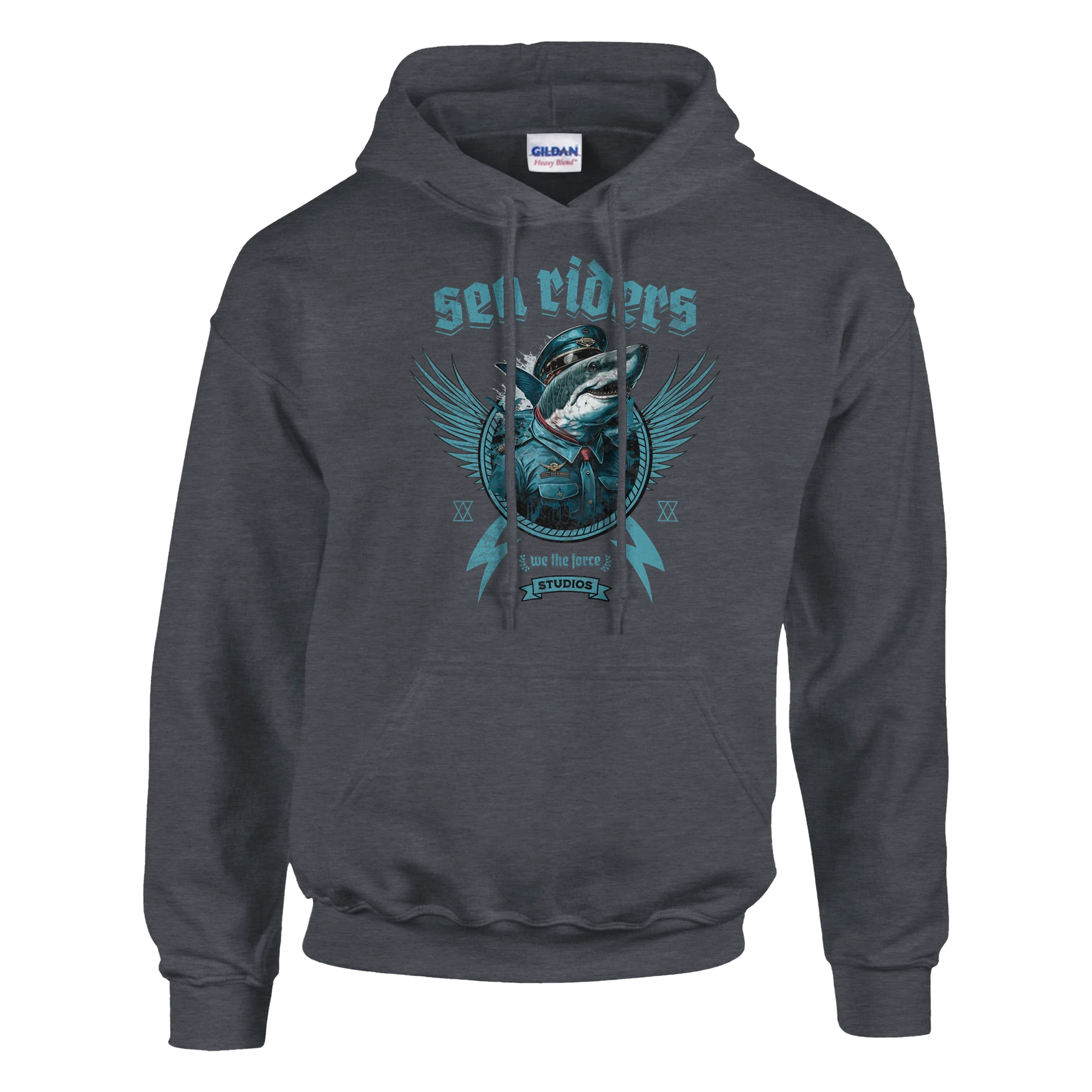 Sea Riders Hoodie – Wikinger Angler Hoodie, klassischer Unisex Hoodie Gildan 18500 mit nordischem Fischdesign von Wild Boys Shop