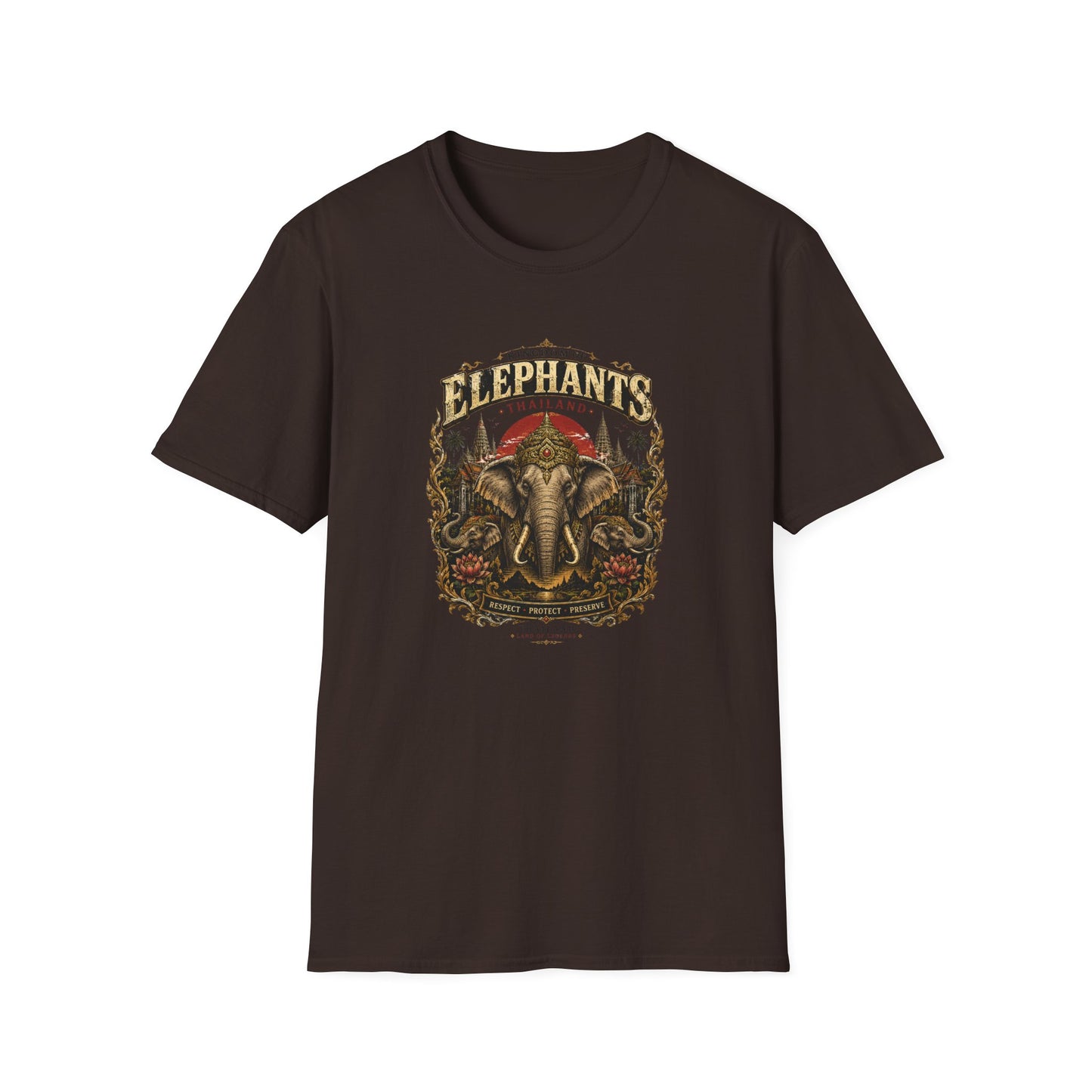 Kingdom of Elephants T-Shirt Weiß — Elefanten Graphic Tee Unisex