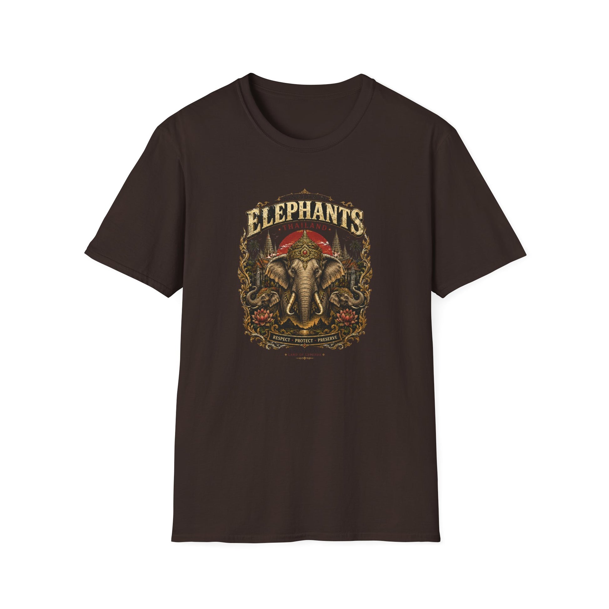 Kingdom of Elephants T-Shirt Weiß — Elefanten Graphic Tee Unisex