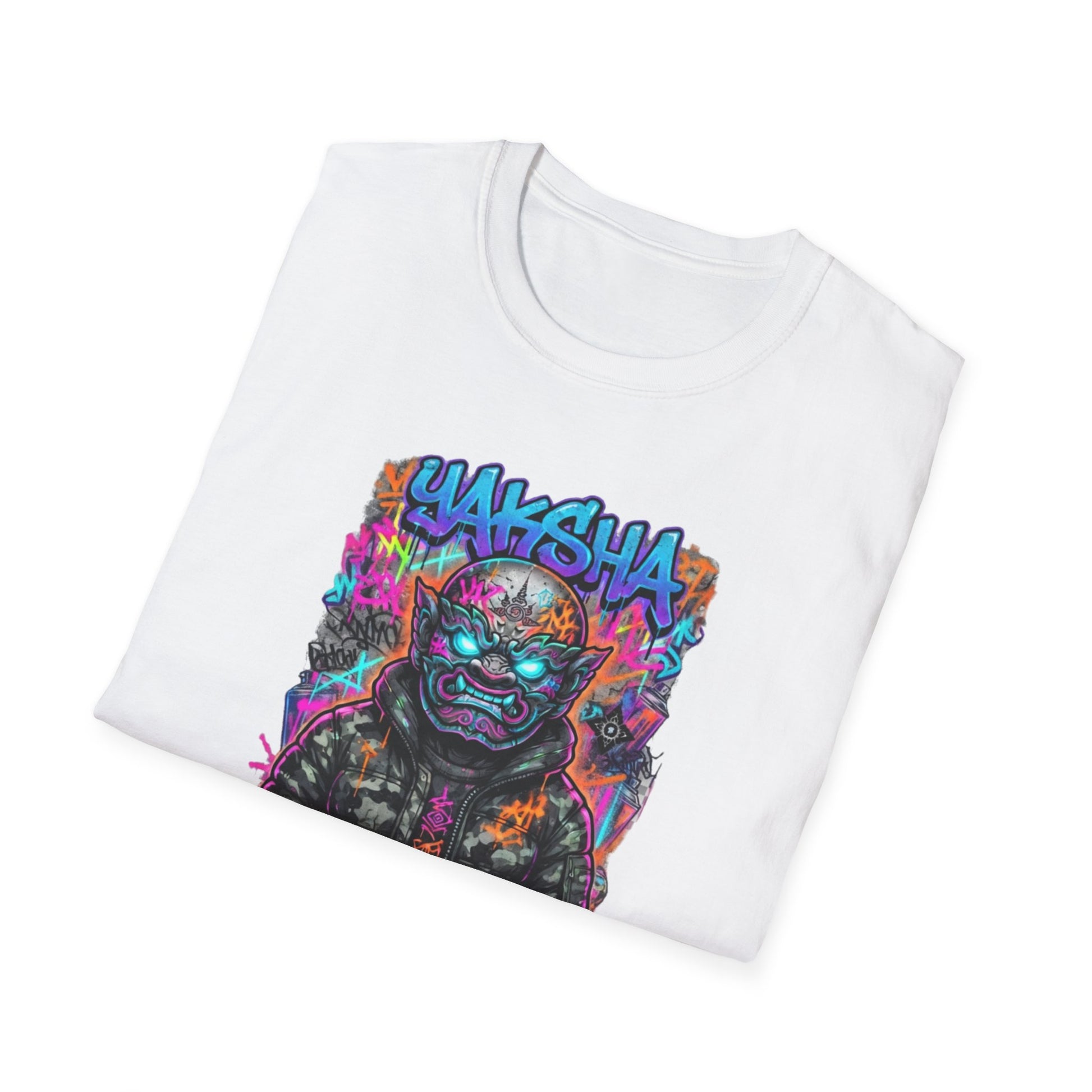 Yaksha Neon Dämon Design Detail — Thai Streetwear Nahaufnahme
