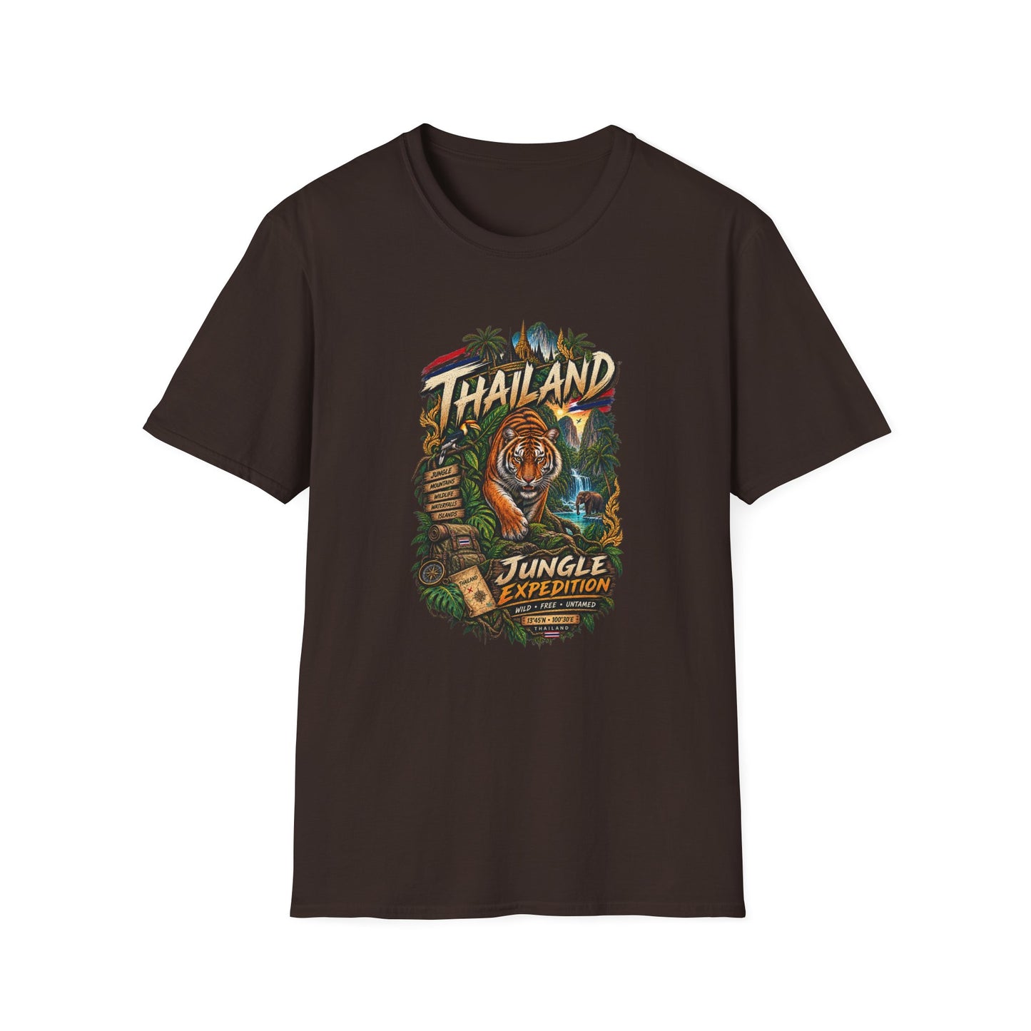 Tiger Dschungel T-Shirt weiß gefaltet – Thailand Streetwear