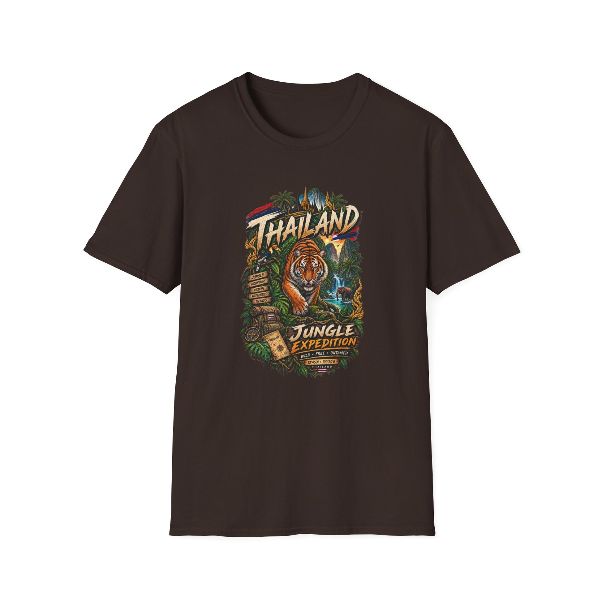 Tiger Dschungel T-Shirt weiß gefaltet – Thailand Streetwear