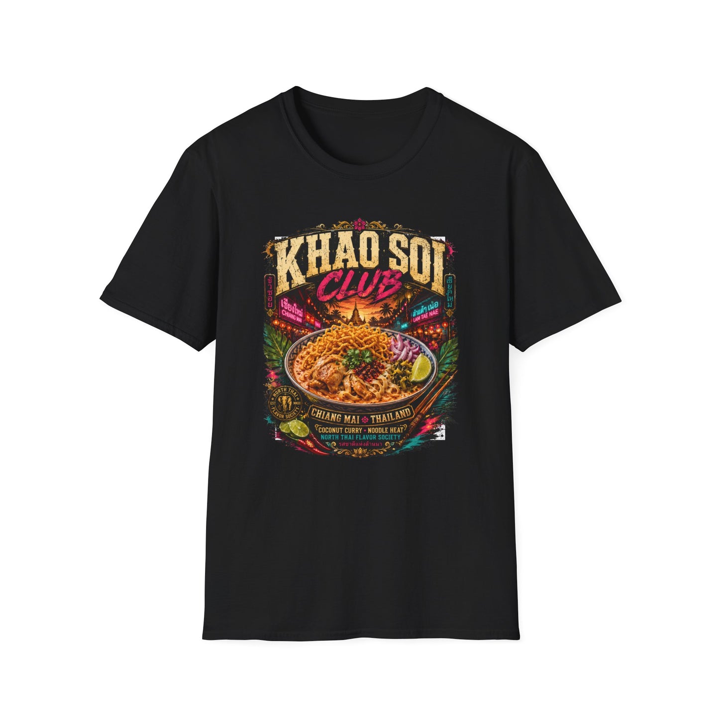 Khao Soi Club T-Shirt Flatlay Thai Food Foodie Streetwear Styling